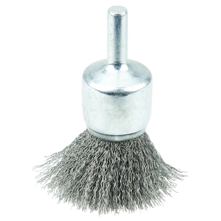 Weiler 3/4" Crimped Wire End Brush, .006" Steel Fill 10005